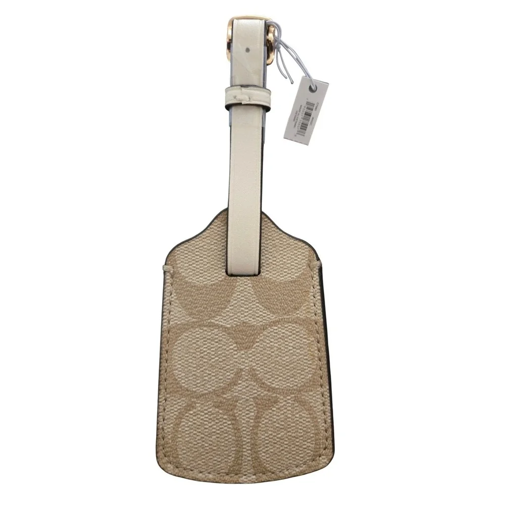 Coach‎ Signature Canvas Luggage Tag Light Khaki Chalk C1686 NWT